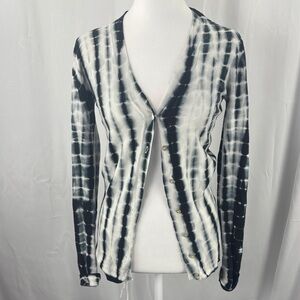 Love Tree Black and White Tie-Dye Cardigan